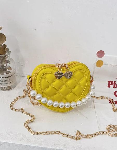 Belle Heart-Shaped Crossbody Girls' Mini Bag.