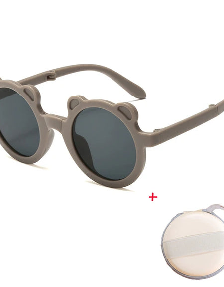 Bear Shaped Foldable Retro Sunglasses.