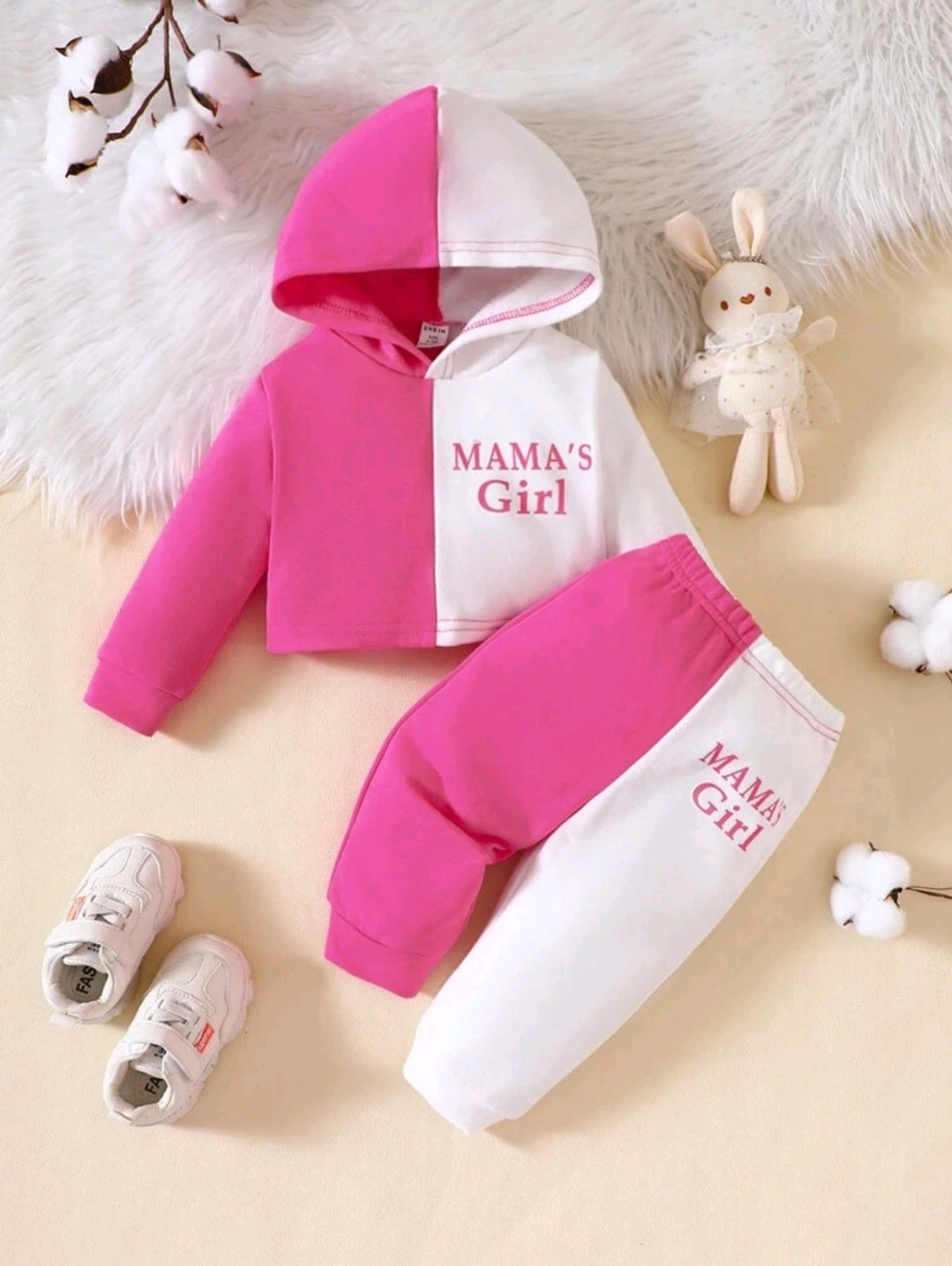 Two Tone Mama's Girl Hoodie Pullover And Pants Set