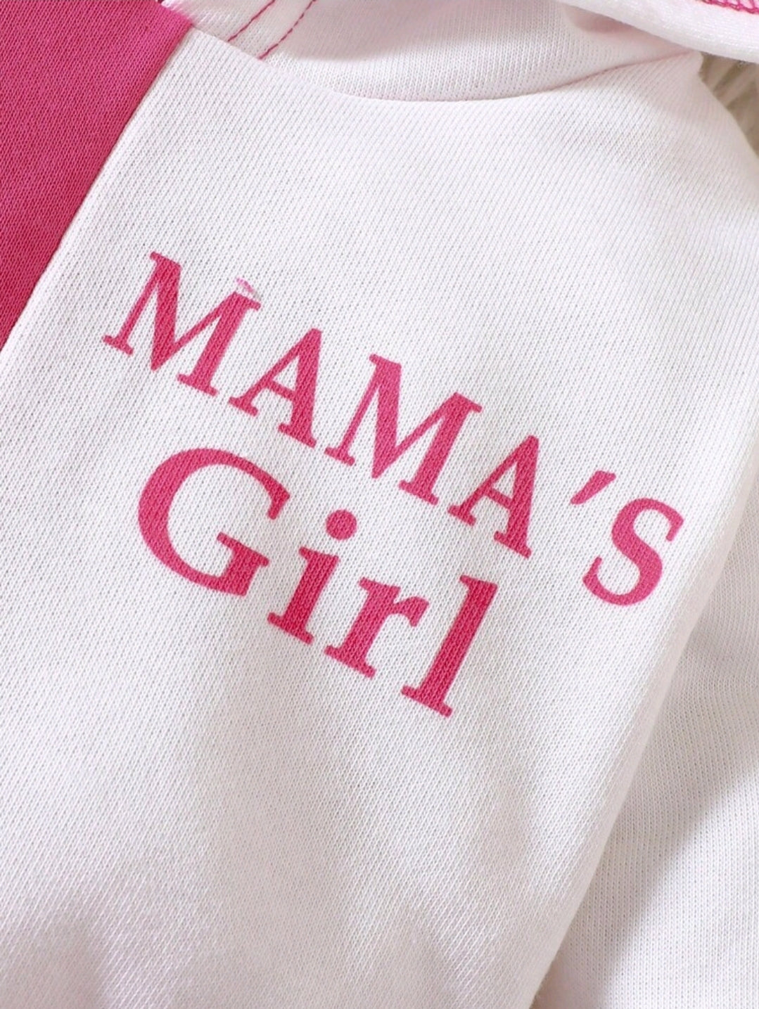 Two Tone Mama's Girl Hoodie Pullover And Pants Set