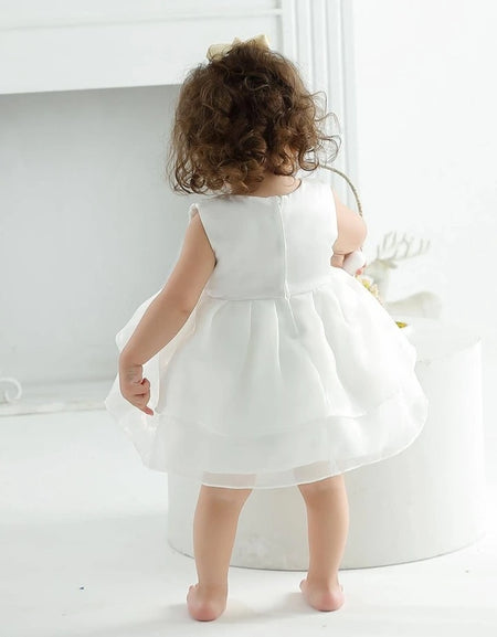 Sleeveless Butterfly Knot Layered Princess / Christening Dress