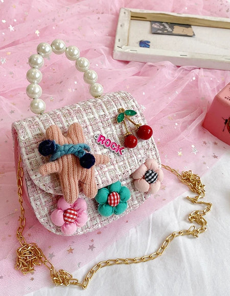 Bear X Cherry Mini Tweed Bag