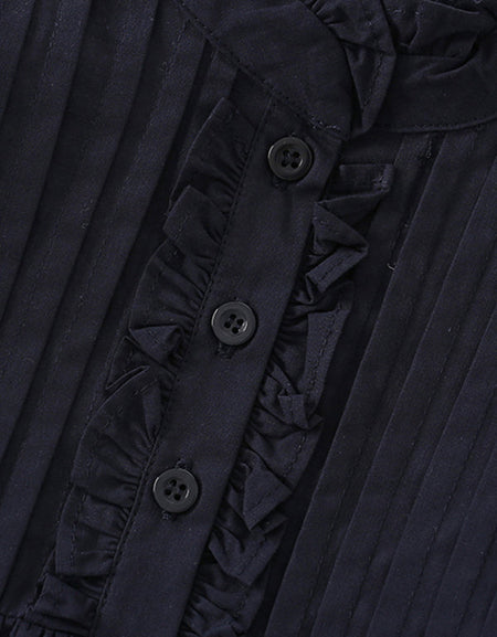 Toddler Girls' Puff-Sleeve Ruffle Crew Neck Dress.