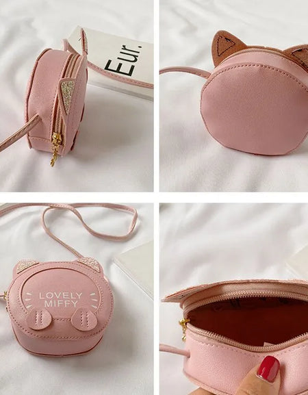 Stylish Mini Cat Ear Cartoon Girls' Shoulder Bag.