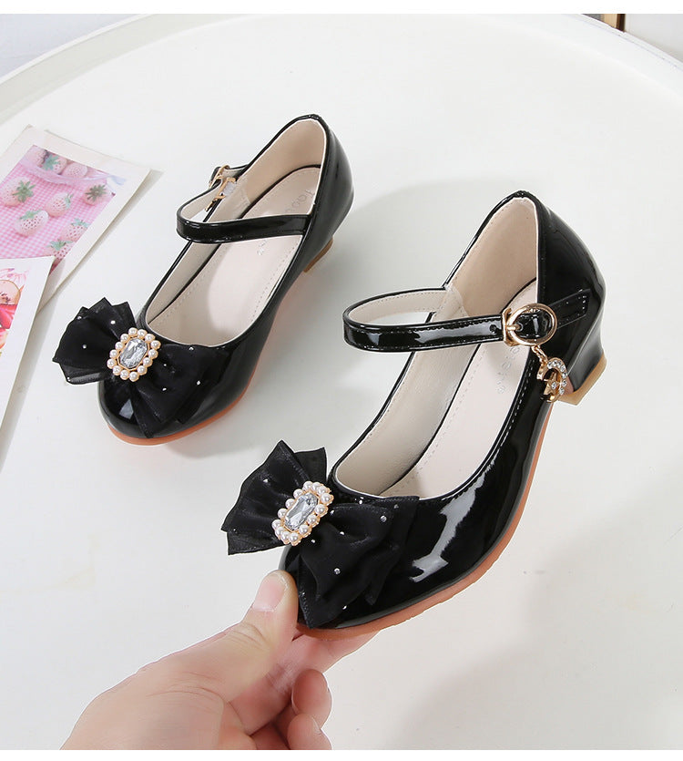 Pearl Twinkle Charm Pumps with Block Heels