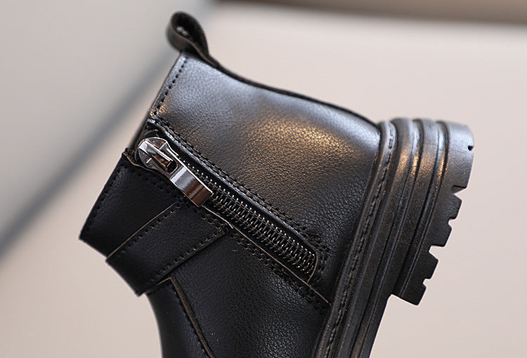 The Petite Cavalier | Premium Kids Leather Ankle Boot with Artisan Buckle Accent