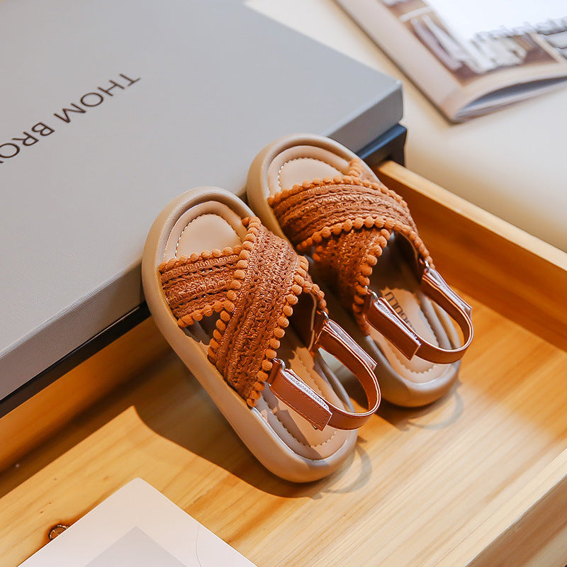 Braided PomPom Unisex Sandals