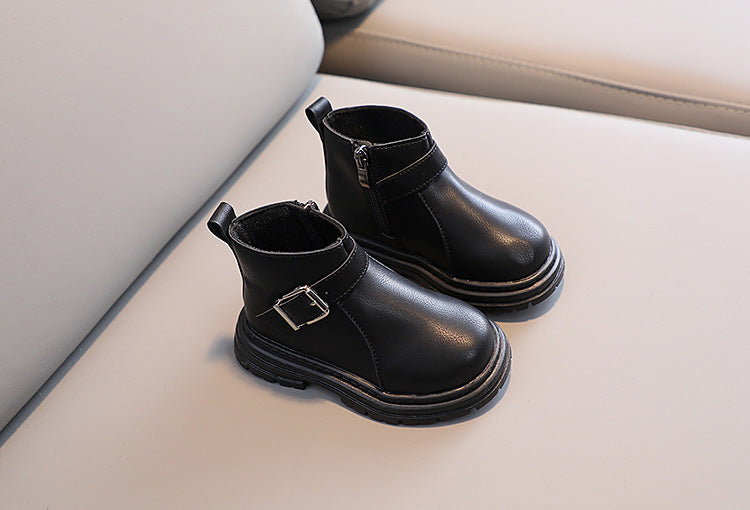 The Petite Cavalier | Premium Kids Leather Ankle Boot with Artisan Buckle Accent