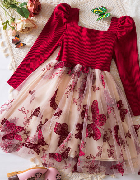 Lana Butterfly Mesh Applique Dress