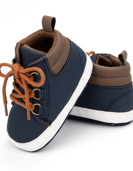 Dual color Lace up Ankle Booties