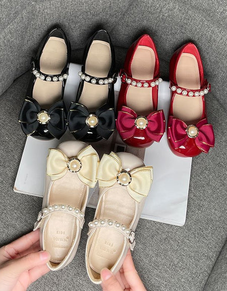 Ruby Messy Bow Glossy Girls Shoe