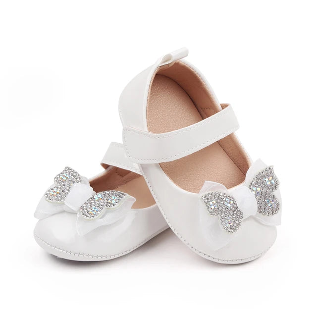 Studded Butterfly Bow Baby Shoes