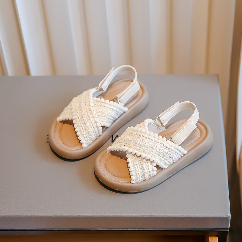 Braided PomPom Unisex Sandals