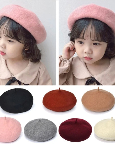 Kids Vintage Wool Knitted Beret