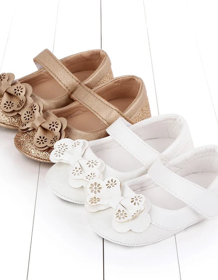 Lasercut Bow Baby Shoes