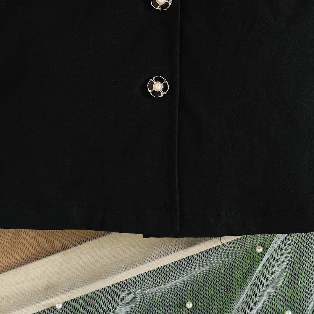 Elegant Flower Applique Blazer Dress