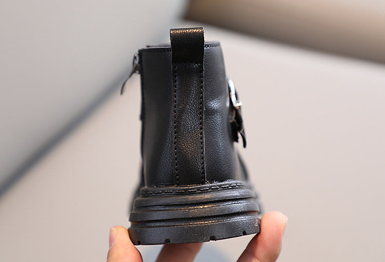 The Petite Cavalier | Premium Kids Leather Ankle Boot with Artisan Buckle Accent