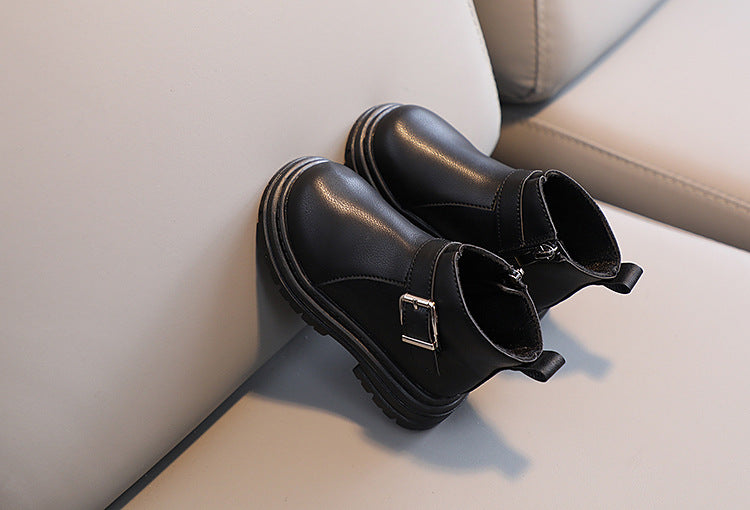 The Petite Cavalier | Premium Kids Leather Ankle Boot with Artisan Buckle Accent