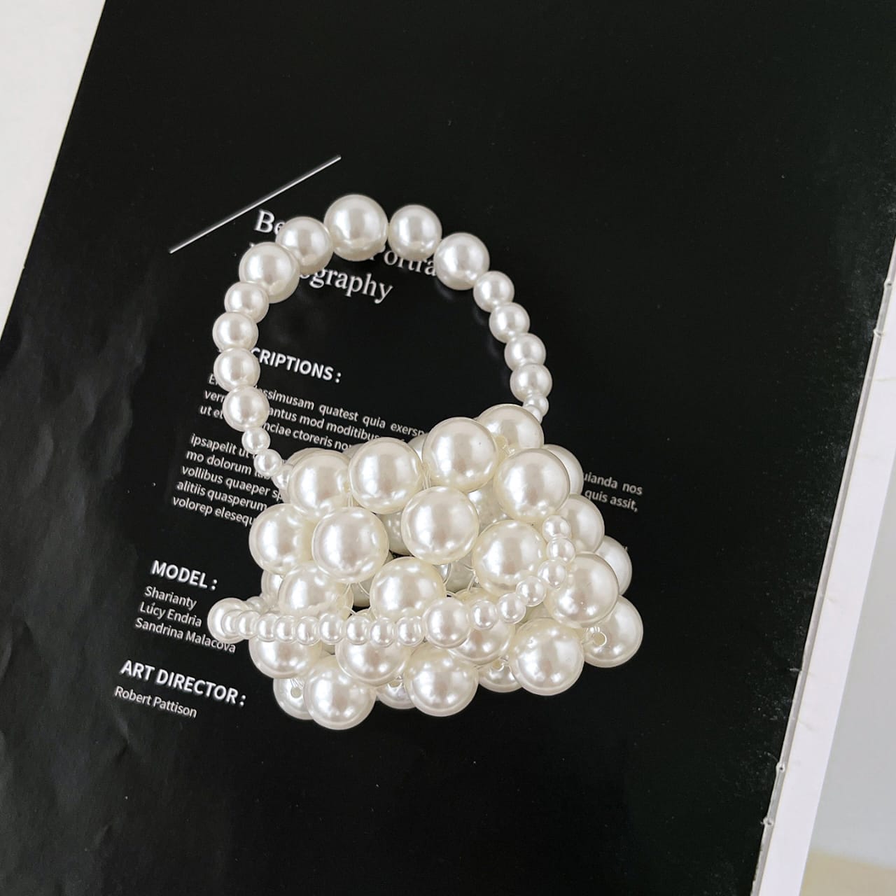 Girls' Mini Pearl Beaded Bag.