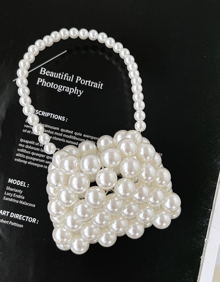 Girls' Mini Pearl Beaded Bag.