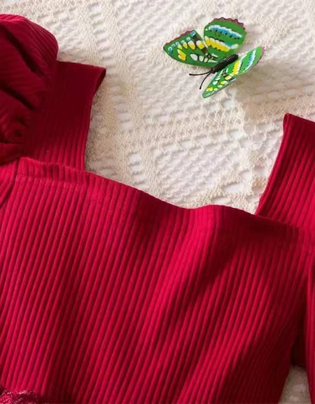 Lana Butterfly Mesh Applique Dress