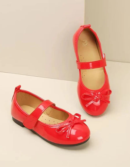 Toddler Girls Patent Bowknot Flat Shoes