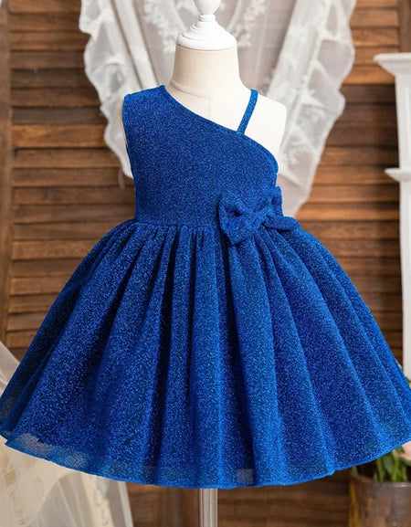Shimmery Mono-strap Bow Dress