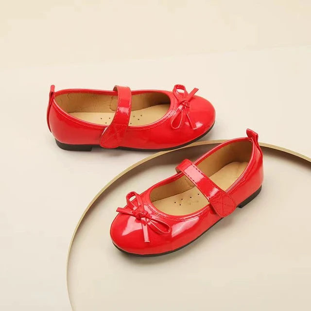 Toddler Girls Patent Bowknot Flat Shoes