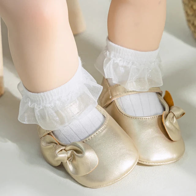 Baby Girls Slant Bow Shoes