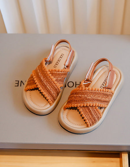 Braided PomPom Unisex Sandals