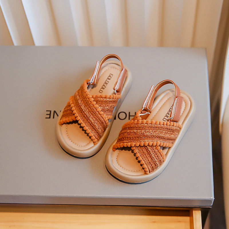 Braided PomPom Unisex Sandals