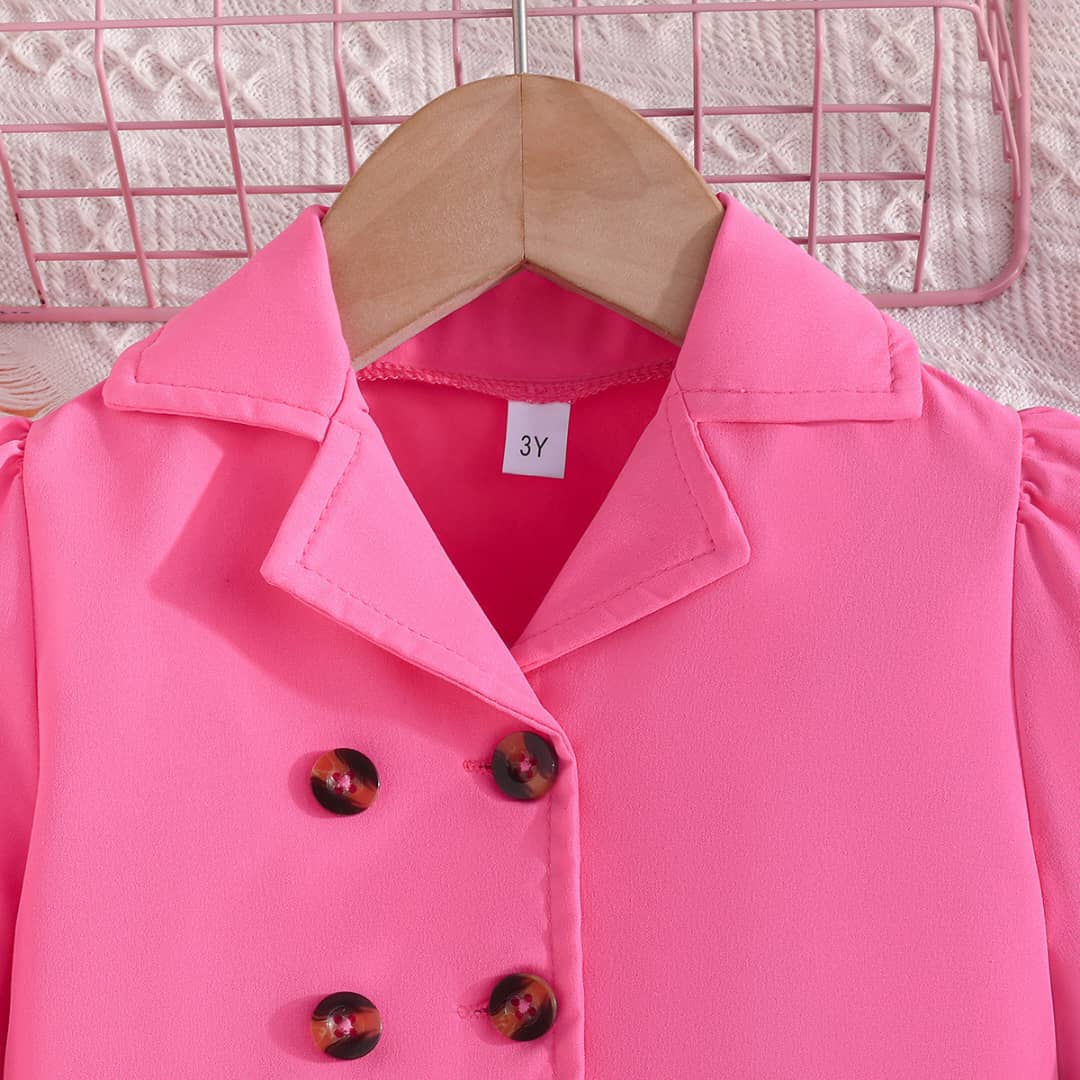 Chic Girls Double Breasted Blazer, Cami Top and Pant Set