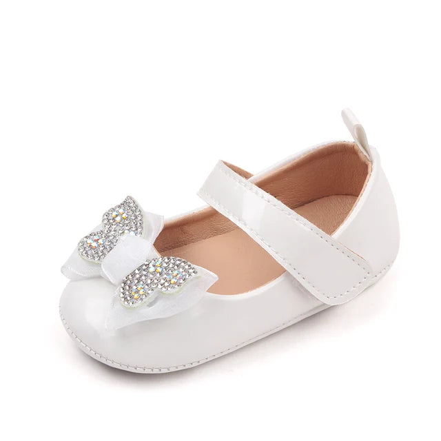 Studded Butterfly Bow Baby Shoes