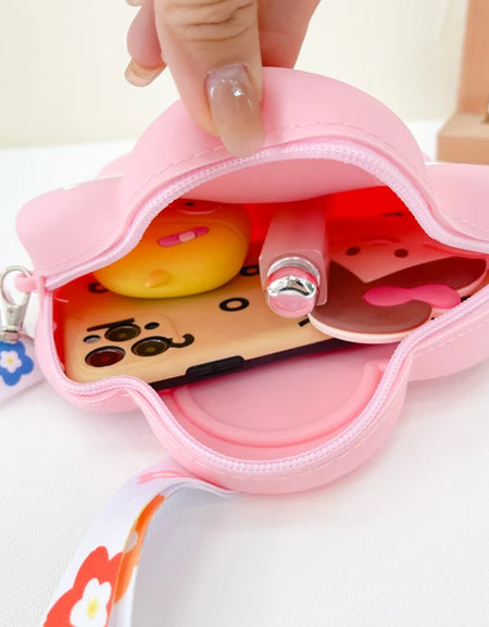 3D Flower Shaped Silicon Sling Bag