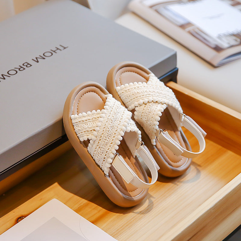 Braided PomPom Unisex Sandals