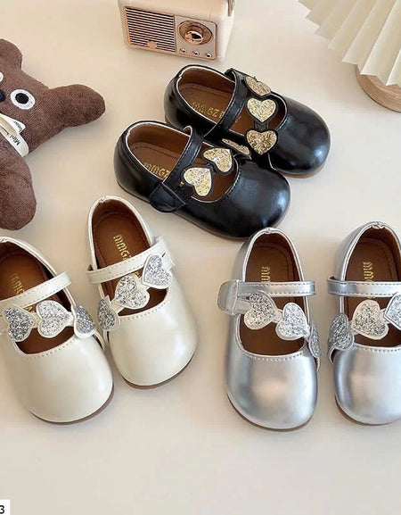 Feyre Trio Heart Cut-out Girls Shoe