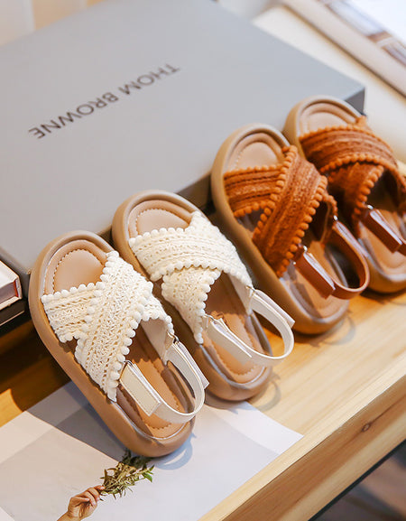 Braided PomPom Unisex Sandals