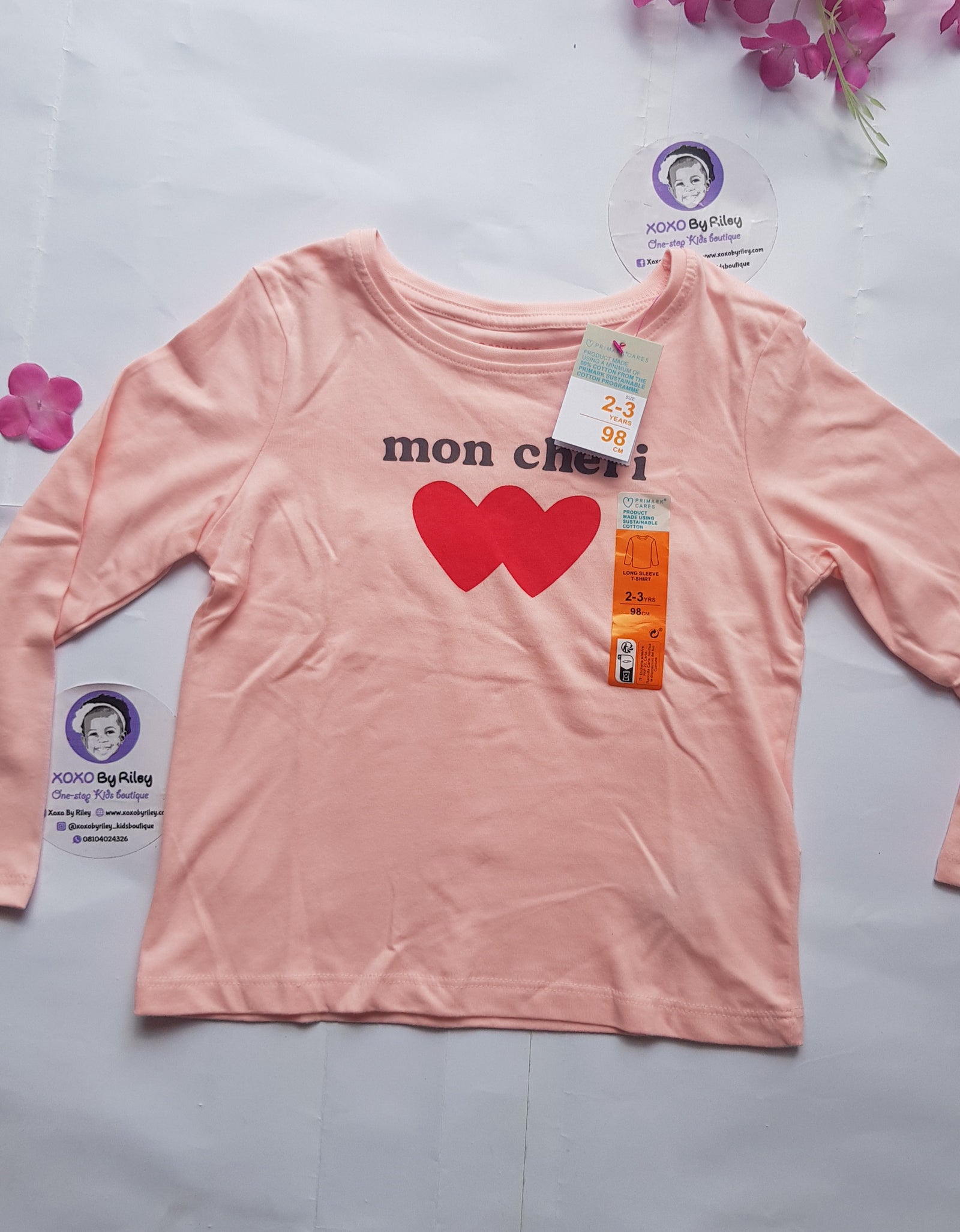 Primark Girls Mon Cheri Longsleeve T-Shirt.