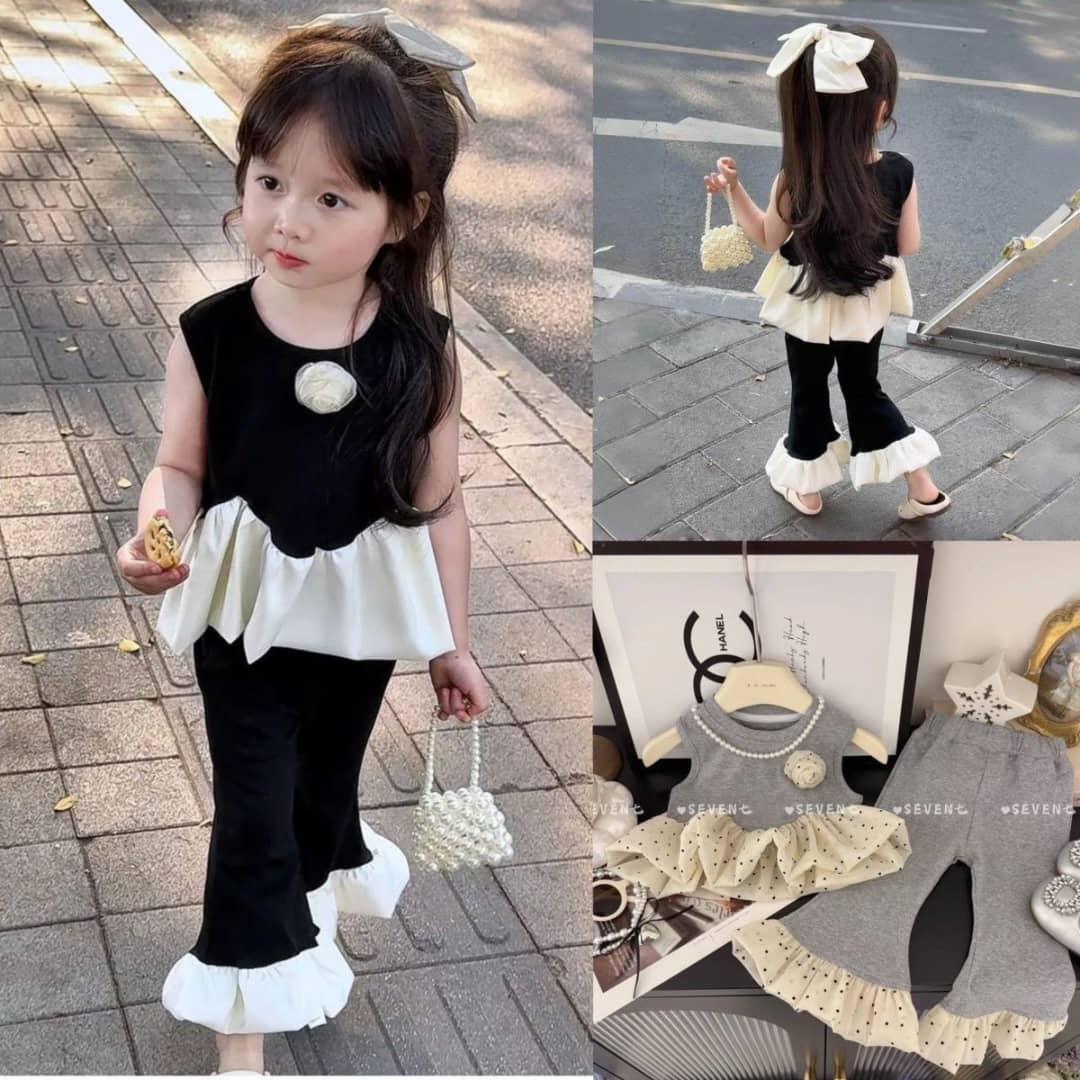 Pearl Pop, Rose & Ruffle Pants Set