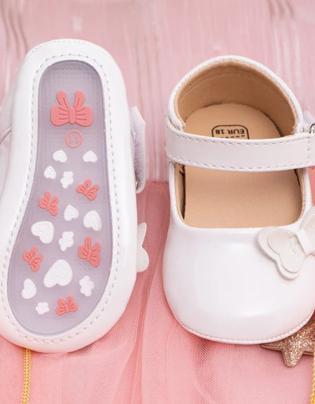 Glittery Side Bow Baby Shoe