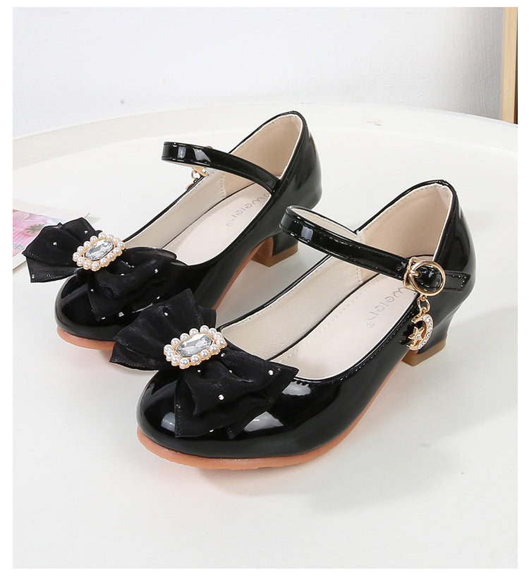Pearl Twinkle Charm Pumps with Block Heels