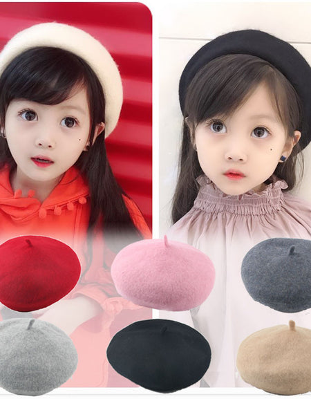Kids Vintage Wool Knitted Beret
