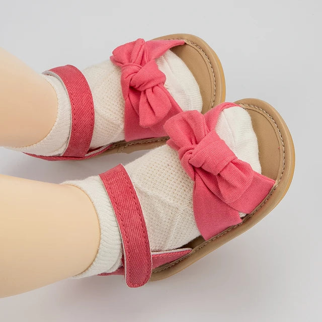 Knot Bow Detail Girls Pre-walker Sandals