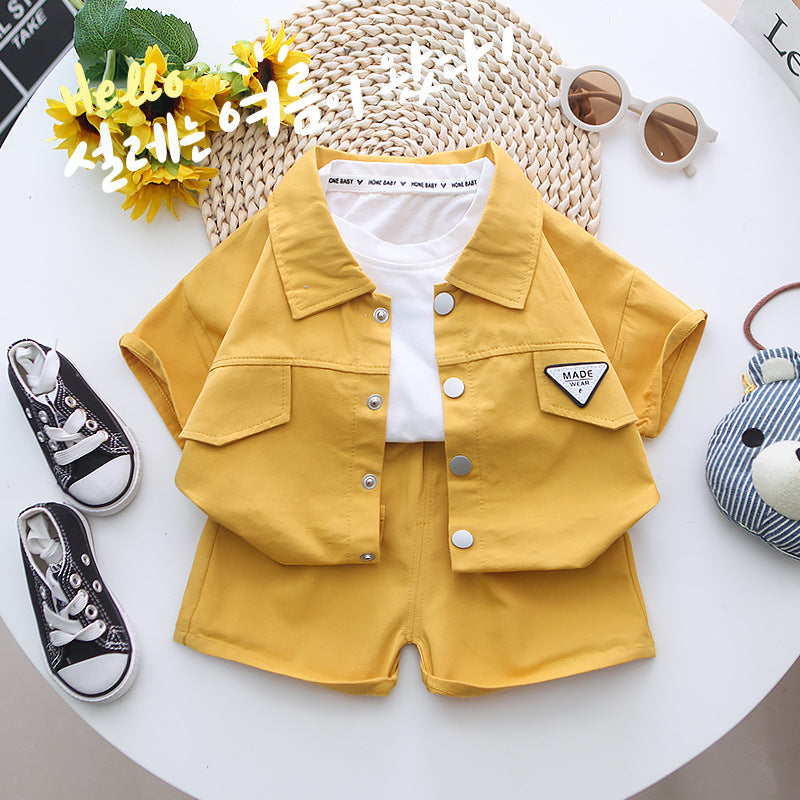 Stylish Chest Flap Shirt & Shorts Set