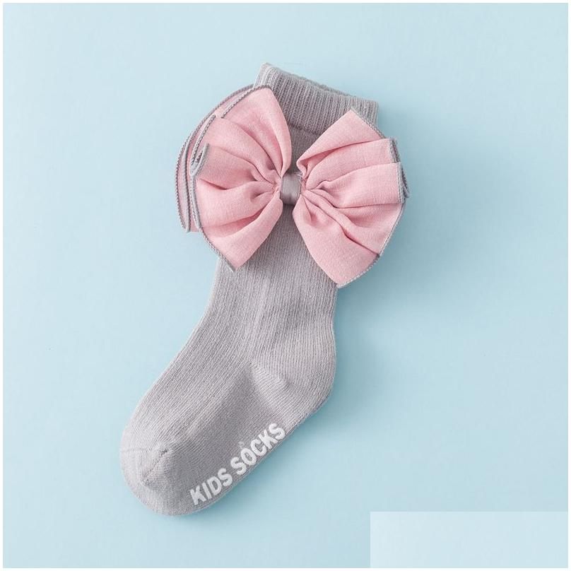 Big Bow Self Striped Knitted Socks