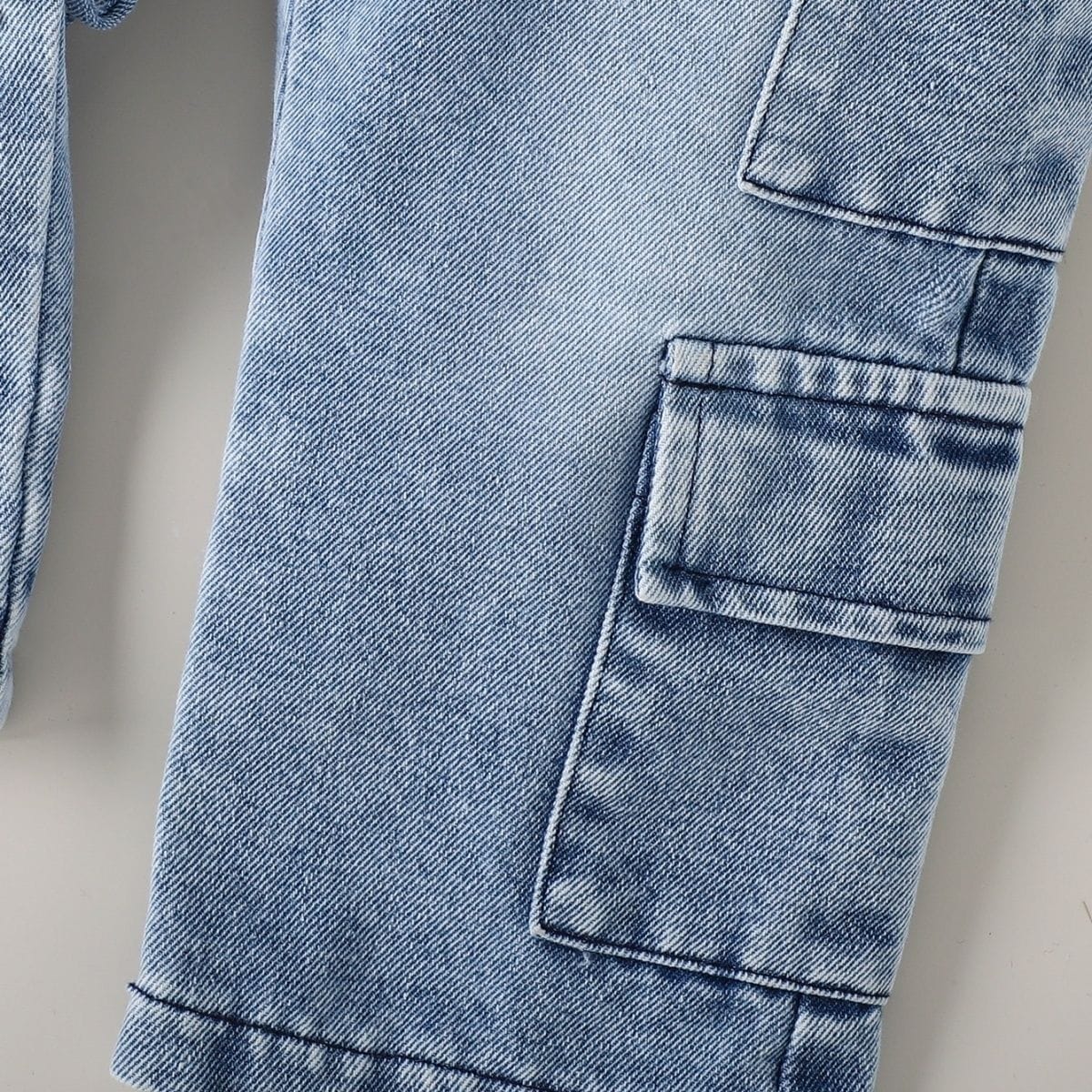 3D Flower Hoodie & Cargo Denim Set