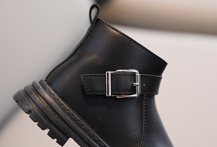 The Petite Cavalier | Premium Kids Leather Ankle Boot with Artisan Buckle Accent