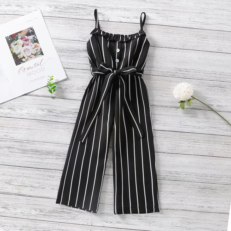 Striped Belted Jumpsuit