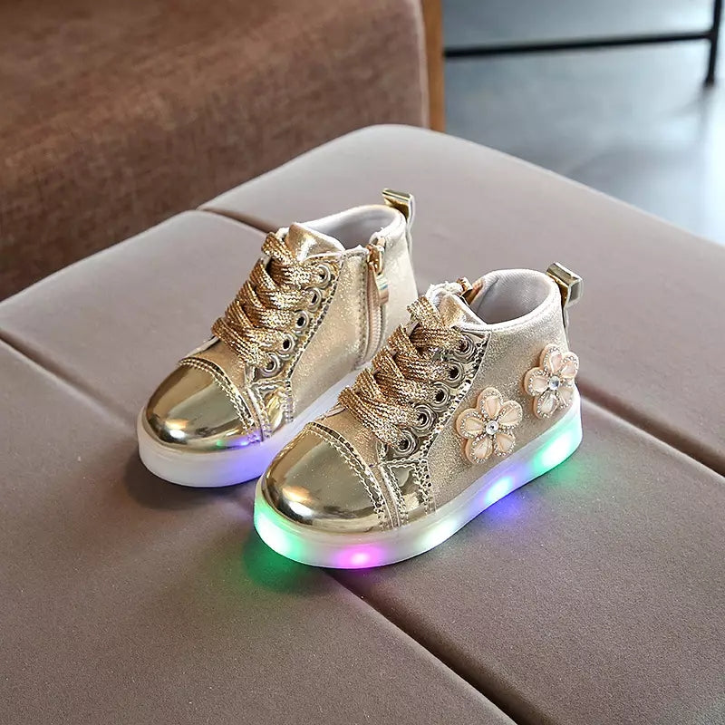 Flower Light Up Sneakers (Sizes 22, 24,25)
