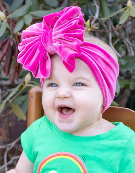 Velvet Solid Bow Headwraps